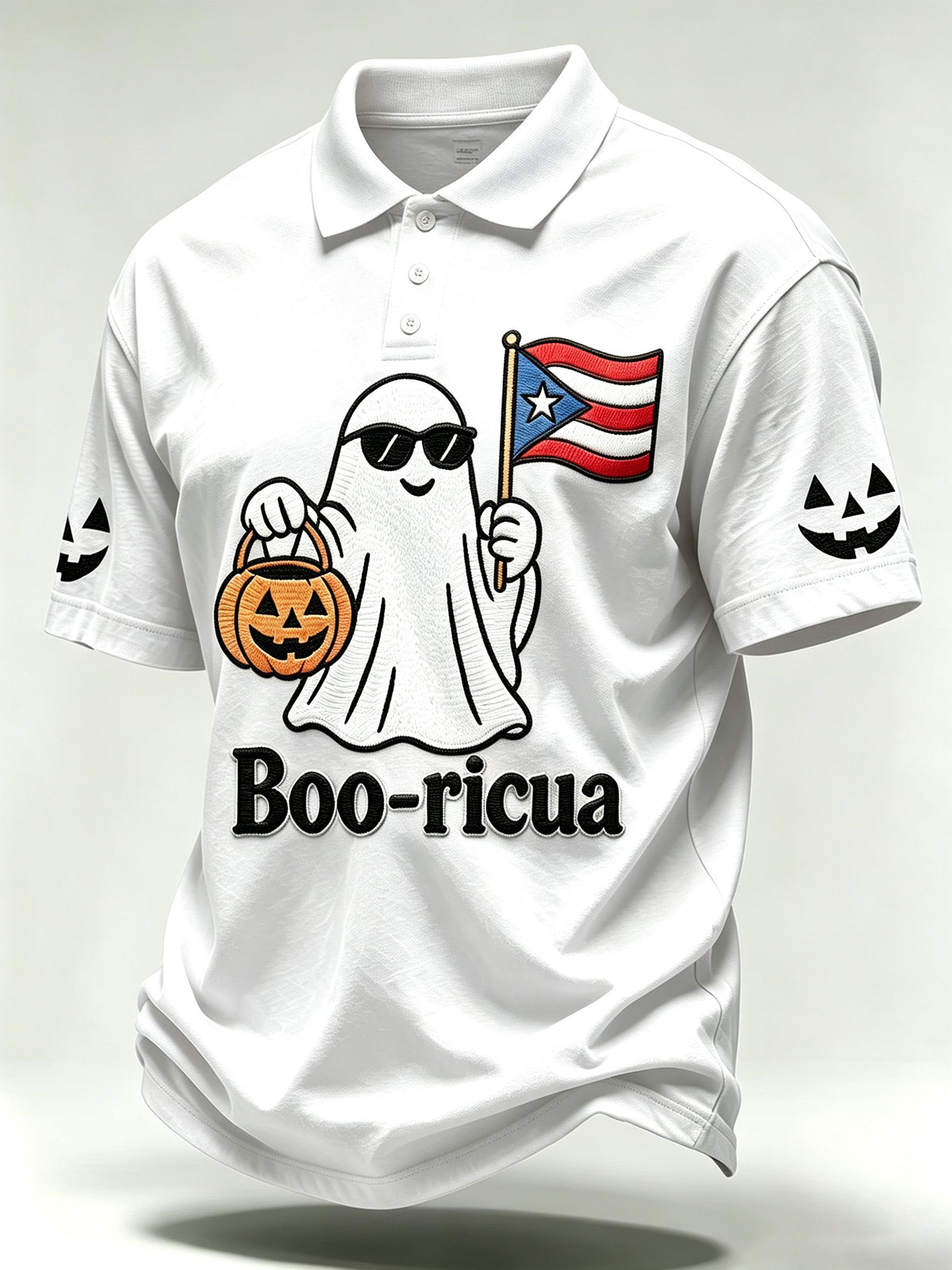 Men's Halloween In Puerto Rico Print Polo Shirt