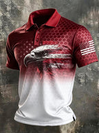 Men's 250th U.S. Independence Day Print Casual Short-Sleeve Polo Shirt
