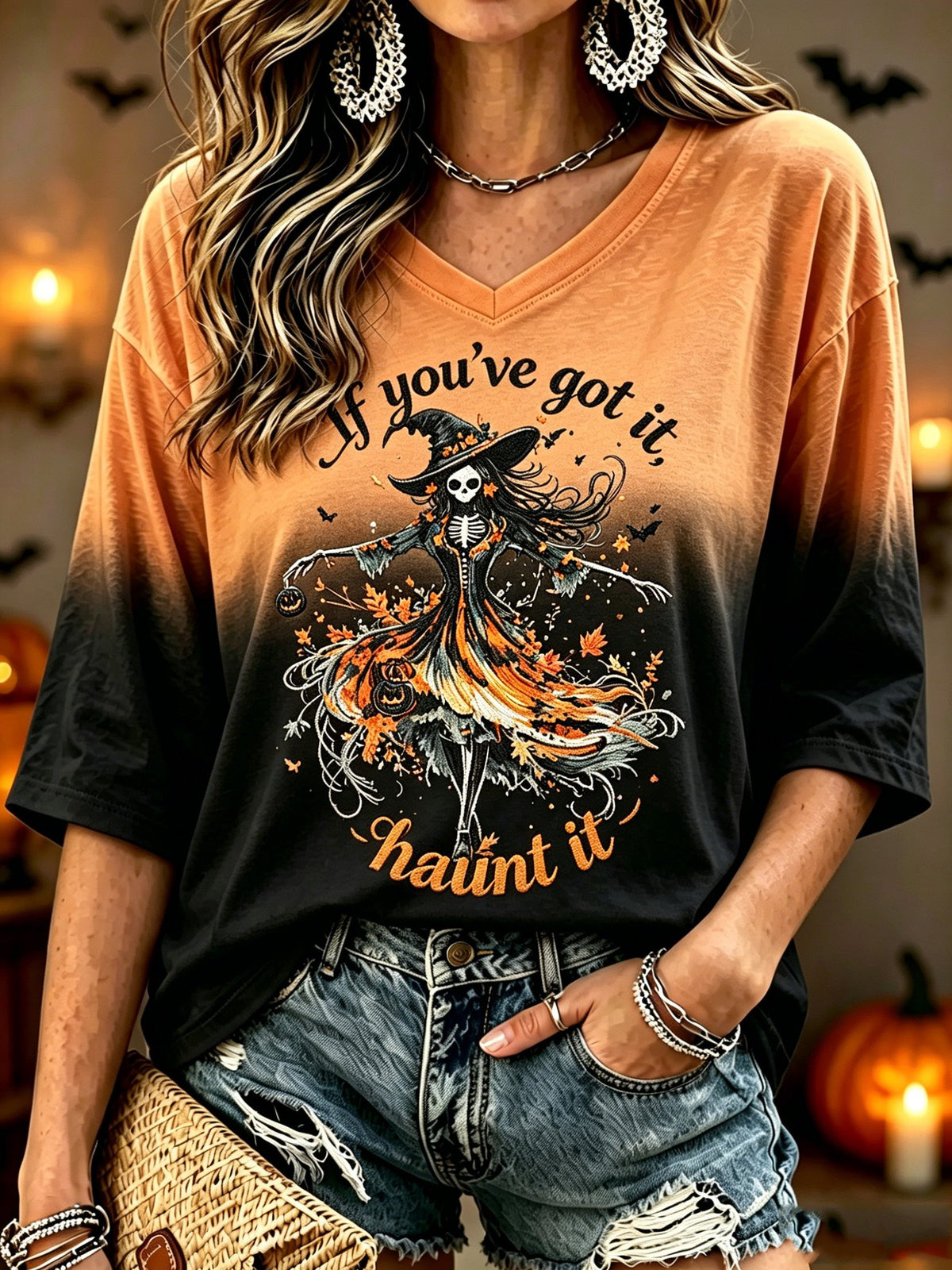 Women's Halloween Print Casual Top