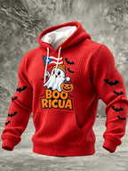 Men'S Boricua Halloween Casual Printed Hoodie