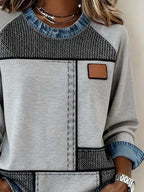 Women'S Casual Round Neck Printed Pullover Sweatshirt