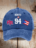 Puerto Rico Singer Benito Bowl Print Baseball Cap