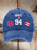Puerto Rico Singer Benito Bowl Print Baseball Cap