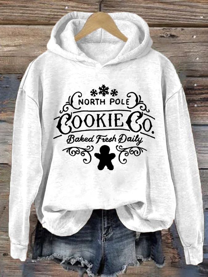Women's Christmas Print Hoodie Long Sleeve Sweatshirt