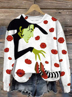 Women'S Halloween Printed Crew Neck Sweatshirt