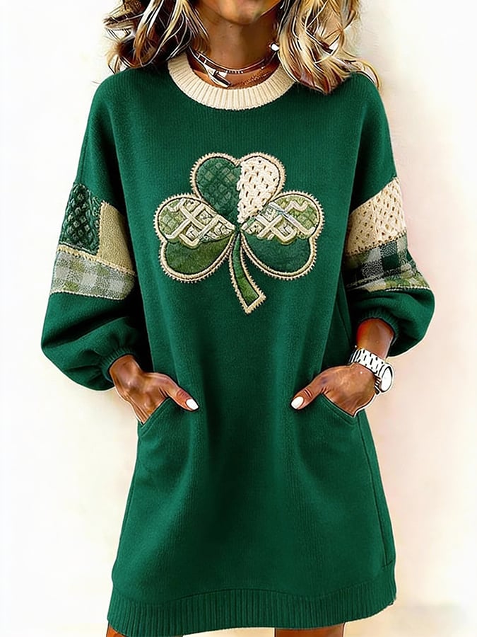 Women's St. Patrick's Day Printed Knit Dress