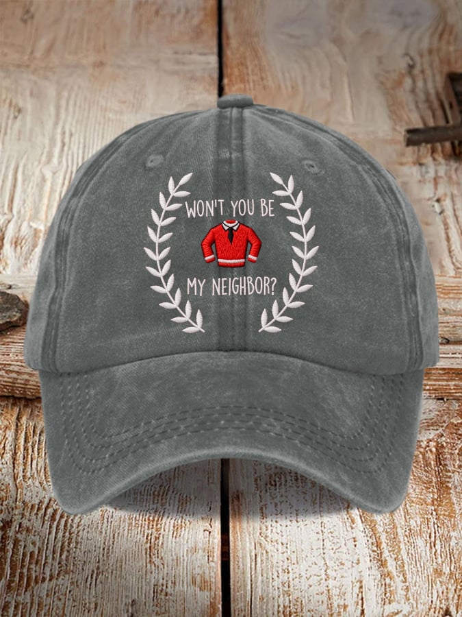 Retro Won’t You Be My Neighbor? Print Baseball Cap