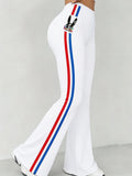 Women's Casual Printed Rugby-style Flared Leggings
