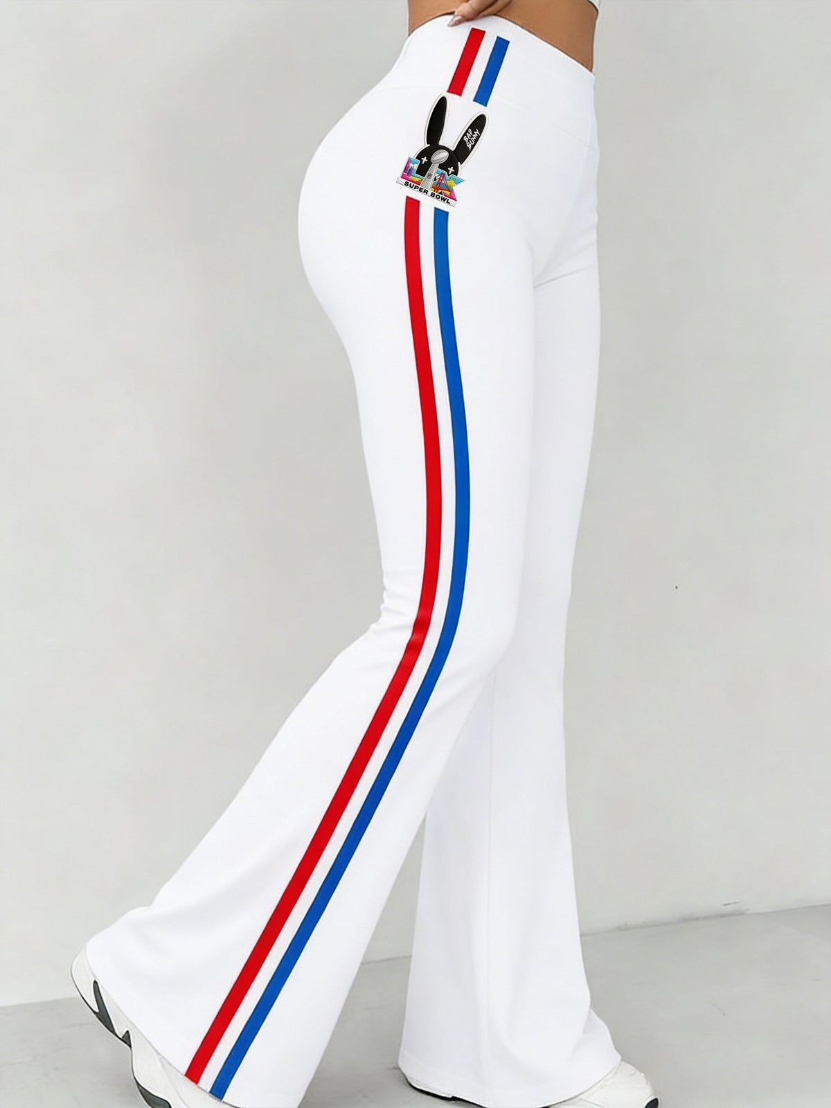 Women's Casual Printed Rugby-style Flared Leggings
