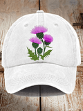 Scottish Thistle Floral Print Hat