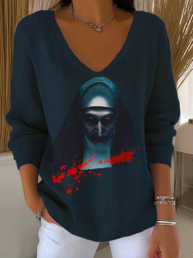 Horror Movies Halloween Art Printed Long Sleeve Top