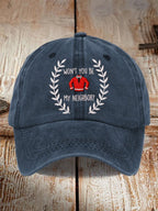 Retro Won’t You Be My Neighbor? Print Baseball Cap