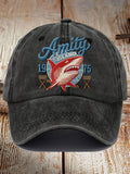 Great White Shark Retro Baseball Cap