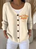 Women's Retro Are You Fall-O-Ween Jesus Print Cardigan
