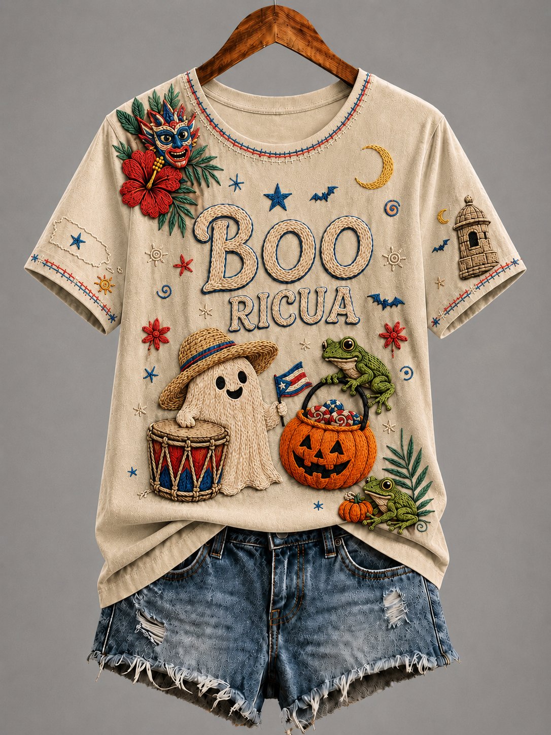 Women's Puerto Rico Halloween Graphic T-shirt