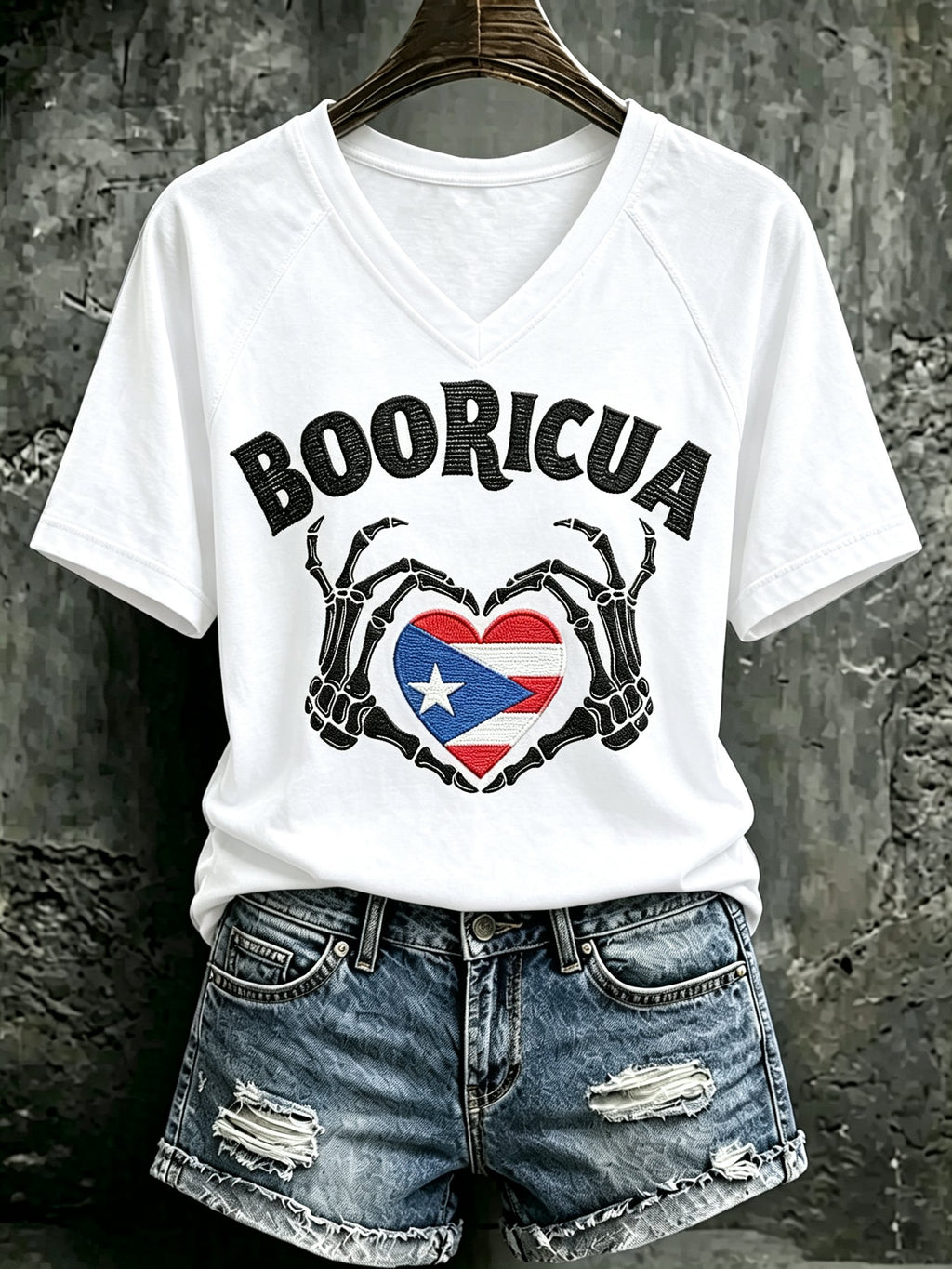 Women's Puerto Rico Halloween Print T-shirt