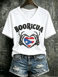 Women's Puerto Rico Halloween Print T-shirt