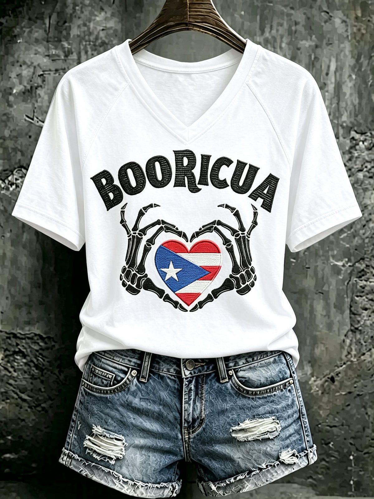 Women's Puerto Rico Halloween Print T-shirt