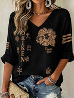 Women's Puerto Rico Printed round neck short sleeve T-shirt