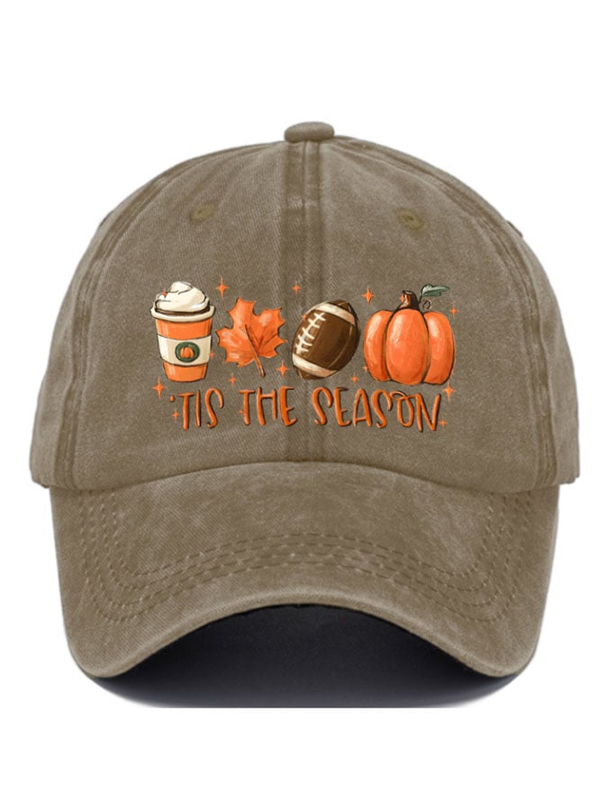 Tis The Season Football Print Baseball Cap