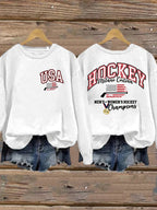 Women's  Hockey Print Sweatshirt