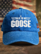 Retro Talk To Me Goose Print Baseball Cap