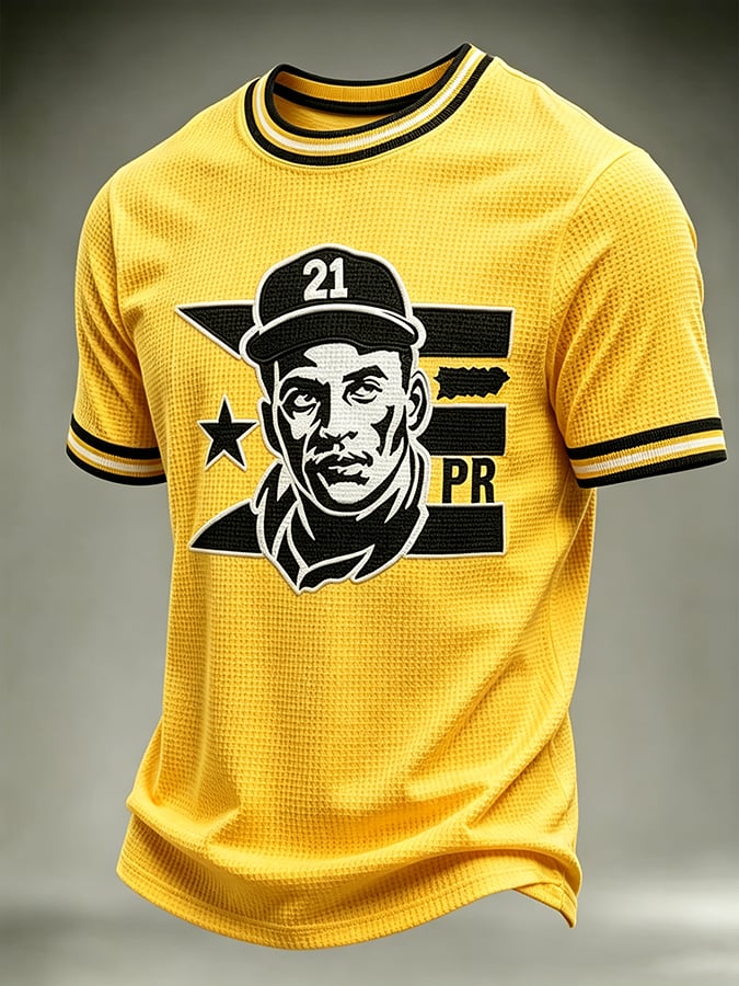 Men's Puerto Rico Baseball Print Short-Sleeve T-Shirt