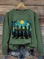 Women's Halloween Witch Print Casual Sweatshirt