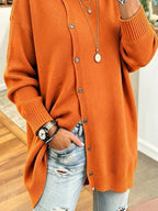 Women's Casual Solid-Color Knit Sweater