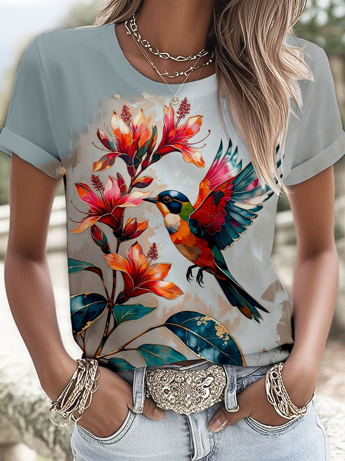 Women's  Puerto Rico Art Printed T-shirts