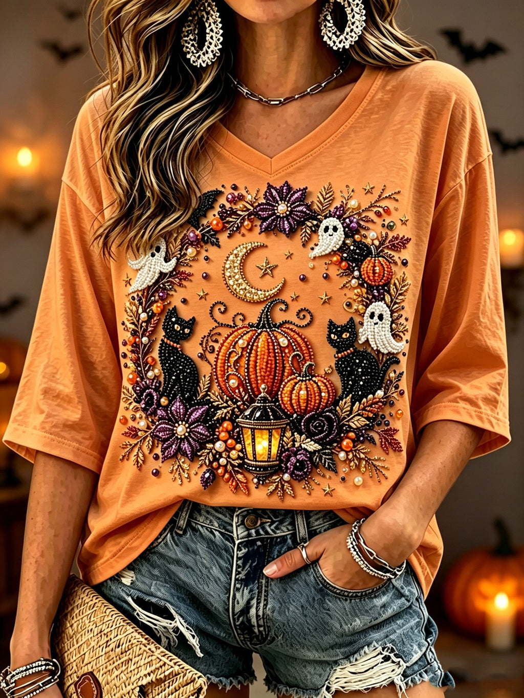 Women's Halloween Print Casual Top