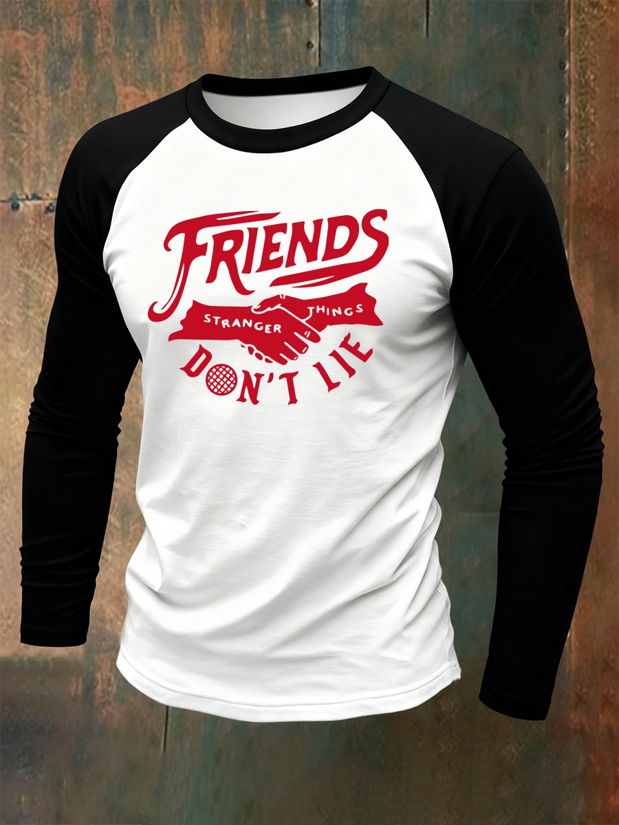 Men's Friends Don't Lie Raglan Long-Sleeve T-Shirt