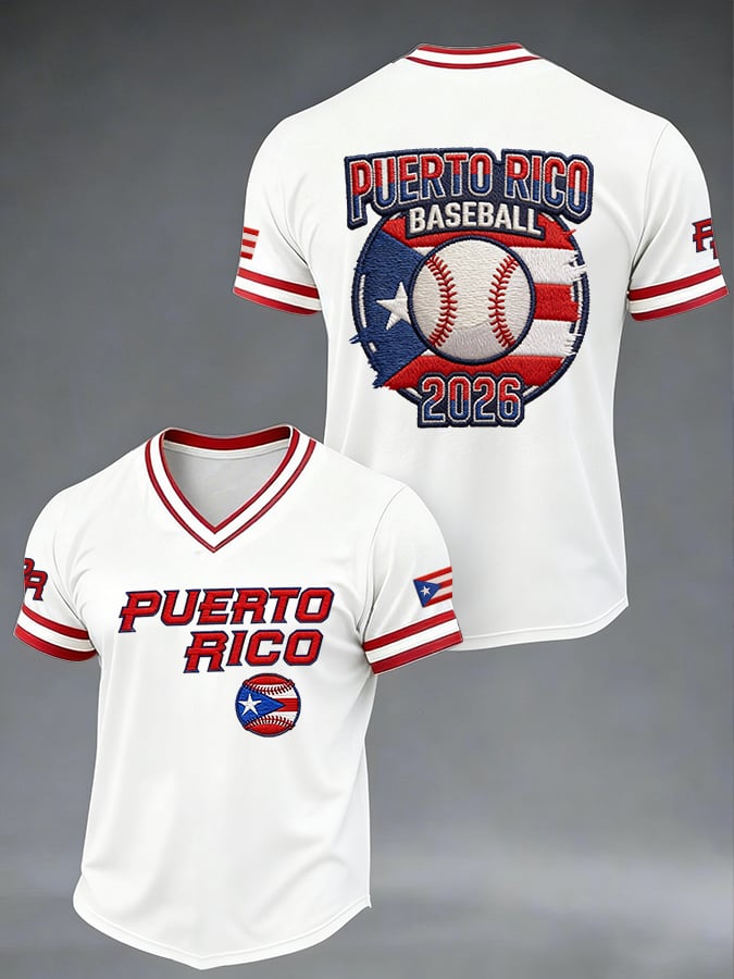 Men's Baseball Print Casual T-Shirt