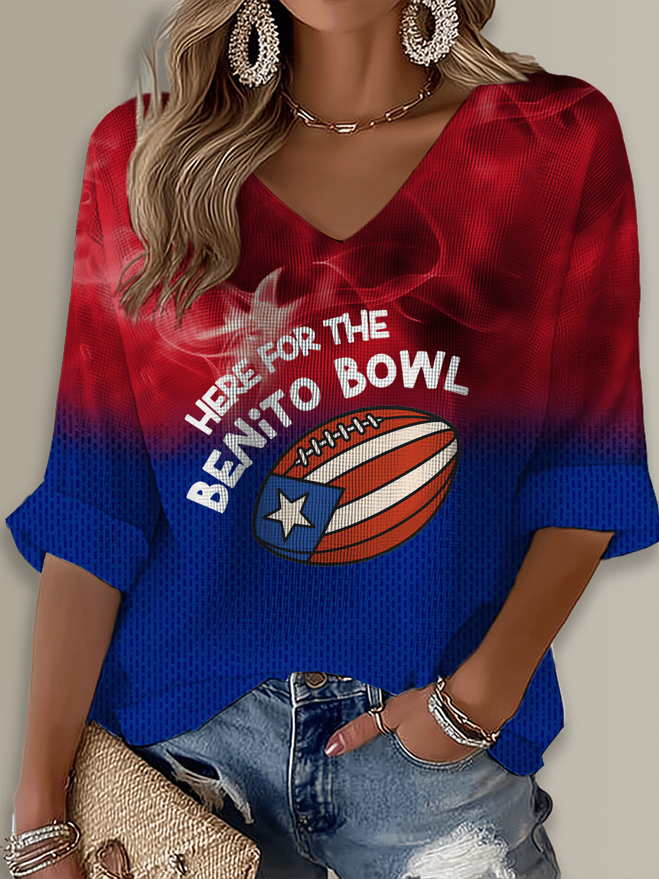 Puerto Rico Singer Benito Bowl Printed Long Sleeve Top