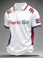 Men's Puerto Rican Print Short-Sleeve Top