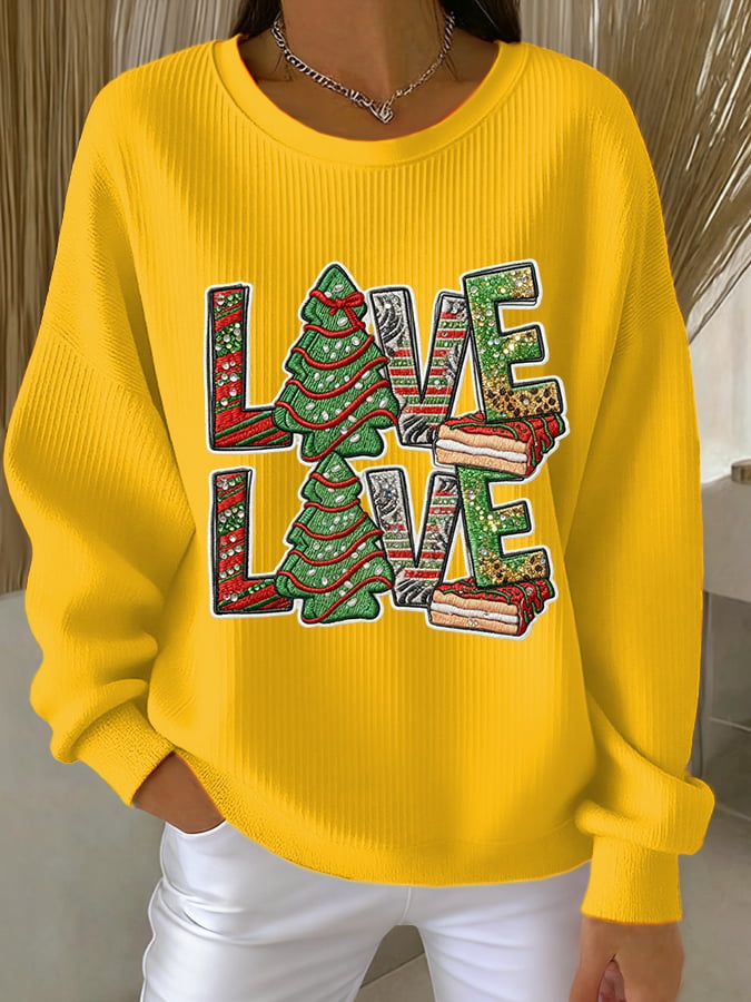 Women's Christmas Tree Print Sweatshirt