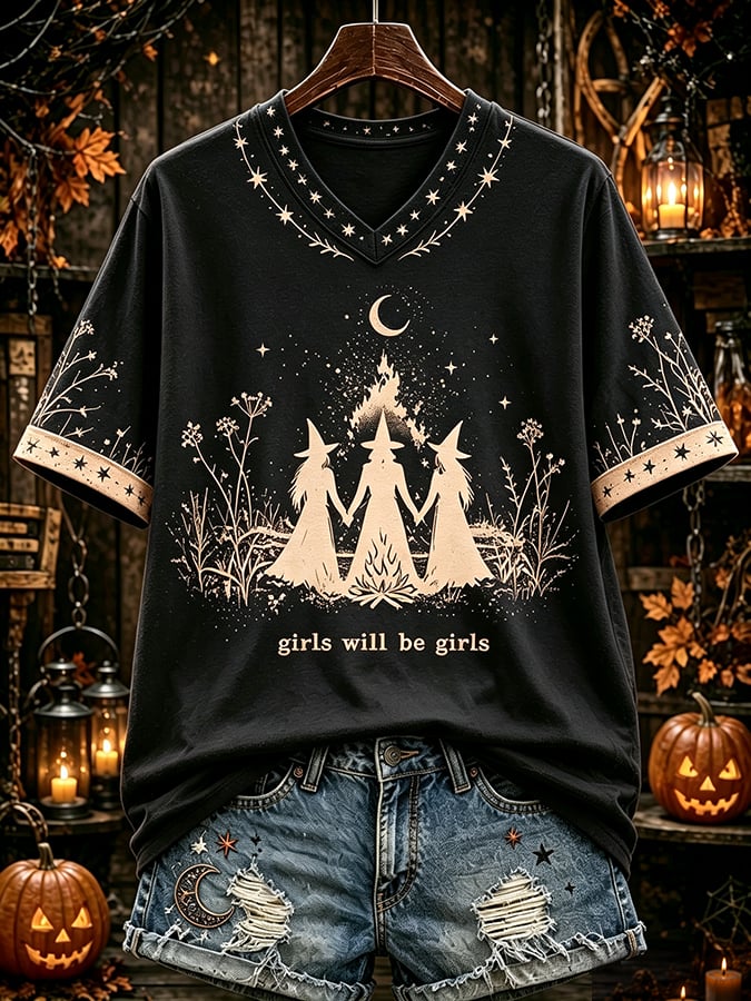Women's Halloween Print T-shirt