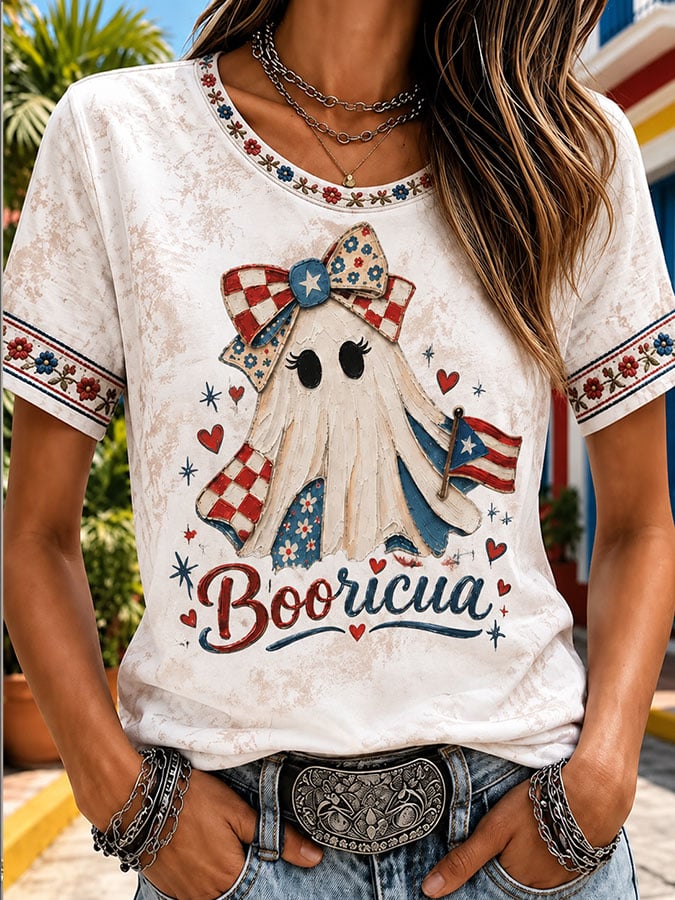 Women's Halloween In Puerto Rico Print T-Shirt