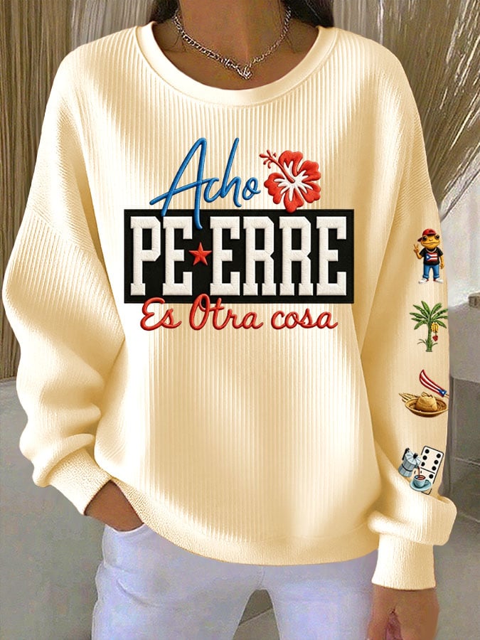 Women's Puerto Rico Print Crewneck Sweatshirt