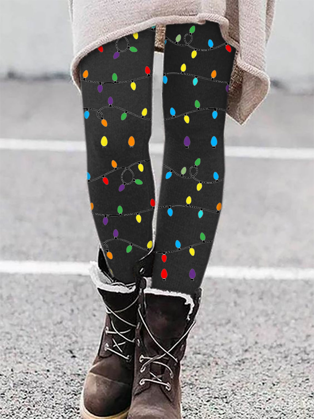 Women's Christmas Wine Glass Print Leggings