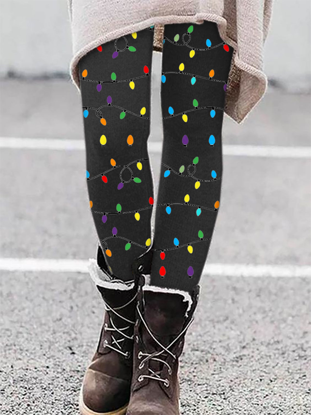 Women's Christmas Wine Glass Print Leggings