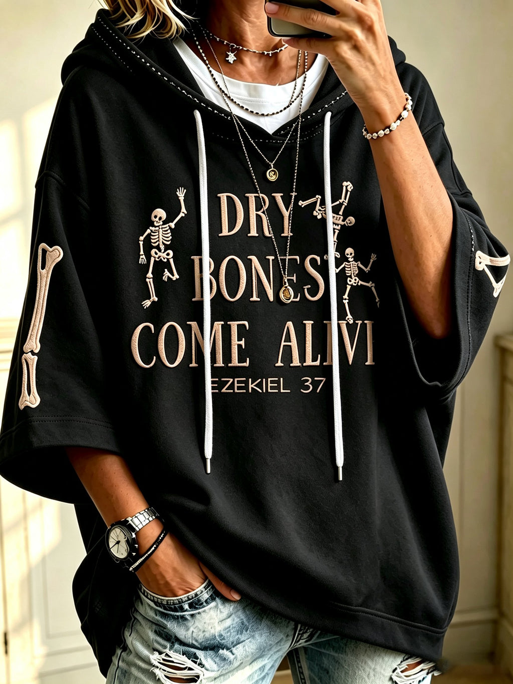 Women's Casual Printed Hooded Sweatshirt
