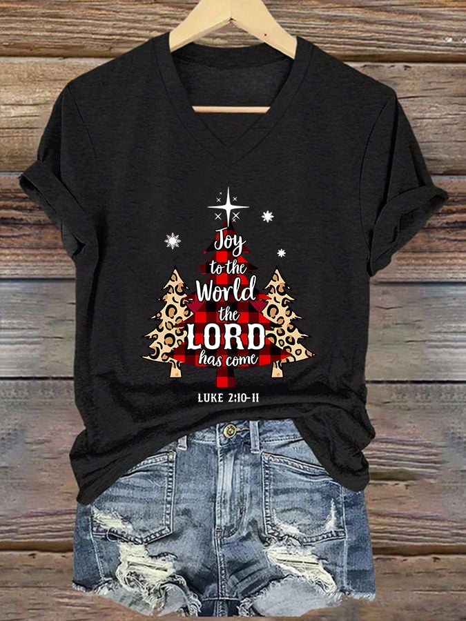 Women'S Casual Christmas Print Short-Sleeved T-Shirt