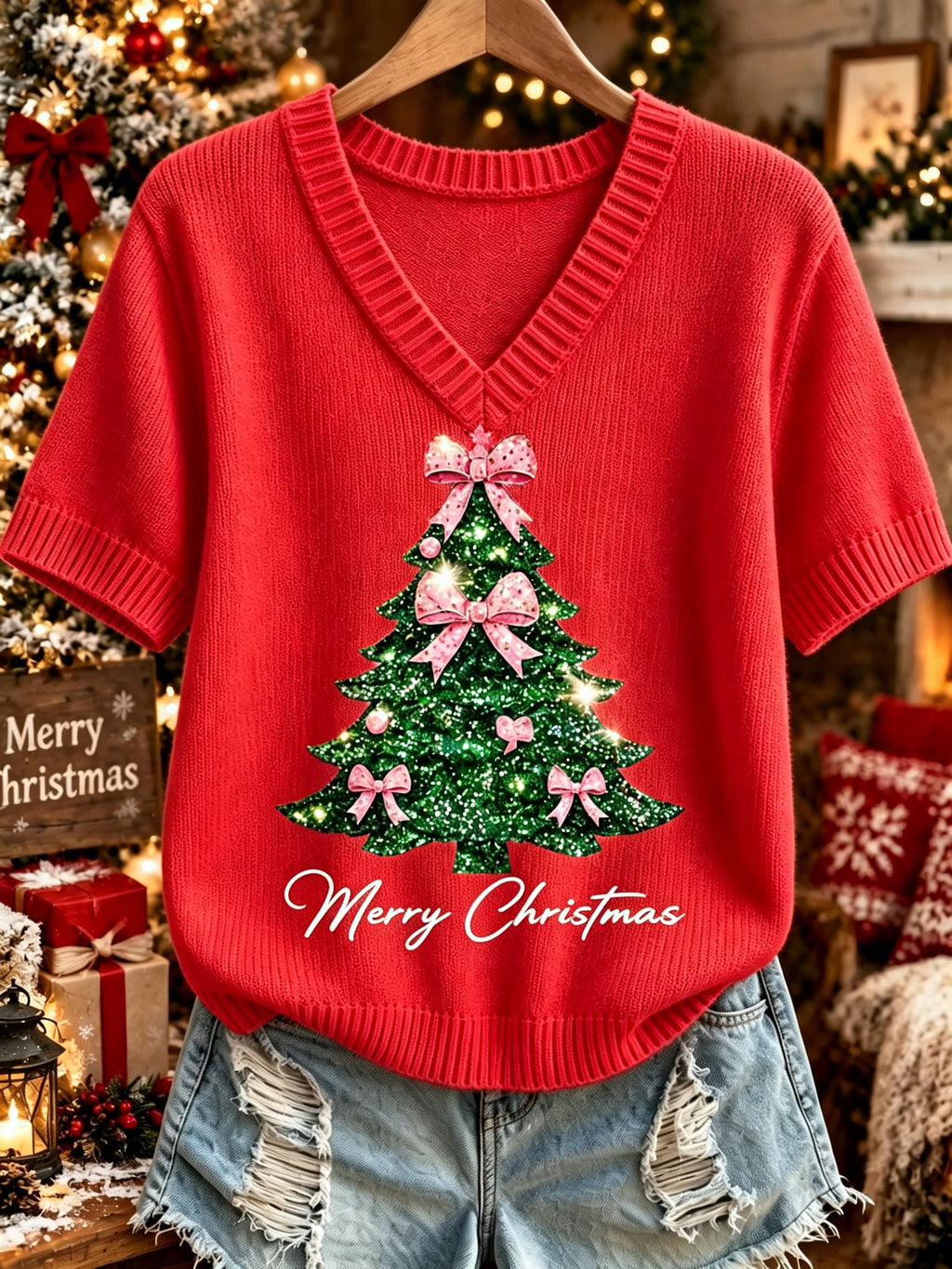 Women's Christmas Print T-Shirt