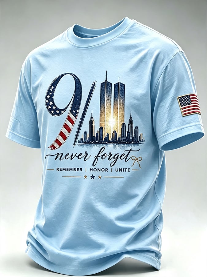 Men's 9.11 Never Forget Print Casual T-shirt