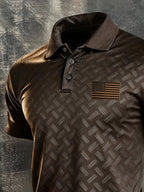Men's Retro "Patriot" Color-Block Short-Sleeve Polo Shirt
