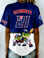 Women's Puerto Rico Baseball  Print Shirt