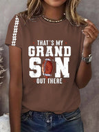 Women's That's My Grandson Out There Printed Casual T-Shirt