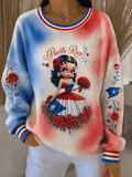Women's Puerto Rico Print Casual Sweatshirt