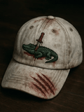 Retro Crocodile Blood Retro Art Casual Printed Hat